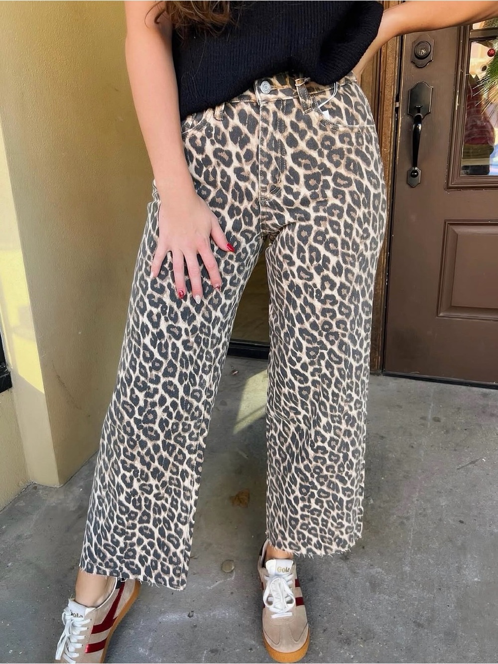 Vervet leopard denim